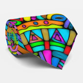 Hand- en digitaal gekleurd patroonpatroon art 27 stropdas (Opgerold)