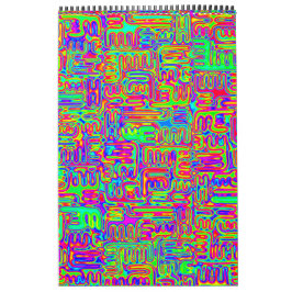 Hand- en digitaal gekleurd patroonpatroon art 42 kalender