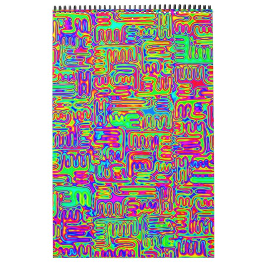 Hand- en digitaal gekleurd patroonpatroon art 42 kalender (Hoes)