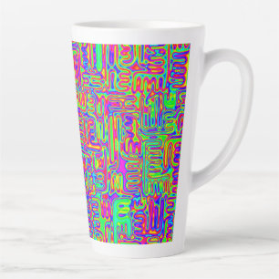 Hand- en digitaal gekleurd patroonpatroon art 42 latte mok