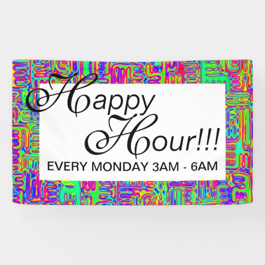 Hand- en digitaal gekleurd patroonpatroon art 42 spandoek (Horizontaal)