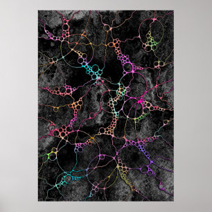 Hand- en digitaal gekleurd patroonpatroon art 44 poster