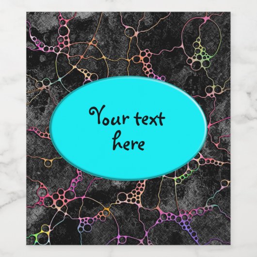 Hand- en digitaal gekleurd patroonpatroon art 44 wijn etiket (Enkel label)