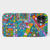 Hand- en digitaal gekleurd patroonpatroon art 53 Case-Mate iPhone case (Achterkant (horizontaal))