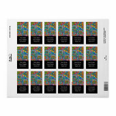 Hand- en digitaal gekleurd patroonpatroon art 53 etiket (Full Sheet)