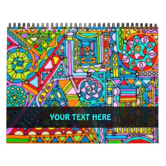 Hand- en digitaal gekleurd patroonpatroon art 53 kalender (Hoes)