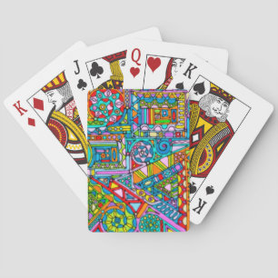 Hand- en digitaal gekleurd patroonpatroon art 53 pokerkaarten