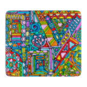 Hand- en digitaal gekleurd patroonpatroon art 53 snijplank (Voorkant)