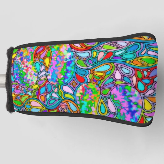 Hand- en digitaal gekleurd patroonpatroon art 54 golfheadcover (Voorkant)