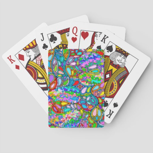 Hand- en digitaal gekleurd patroonpatroon art 54 pokerkaarten (Achterkant)