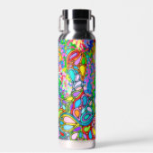 Hand- en digitaal gekleurd patroonpatroon art 54 waterfles (Voorkant)