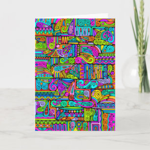 Hand- en digitaal gekleurd patroonpatroon art 5 kaart
