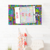 Hand- en digitaal gekleurd patroonpatroon art 5 spandoek (Insitu)