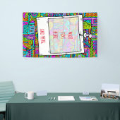 Hand- en digitaal gekleurd patroonpatroon art 5 spandoek (Beurs)