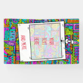 Hand- en digitaal gekleurd patroonpatroon art 5 spandoek (Horizontaal)