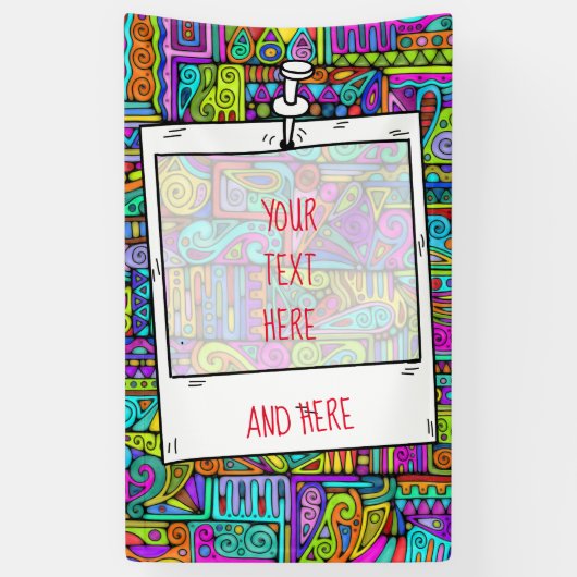 Hand- en digitaal gekleurd patroonpatroon art 5 spandoek (Verticaal)