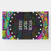 Hand- en digitaal gekleurd patroonpatroon art 5 spandoek (Horizontaal)