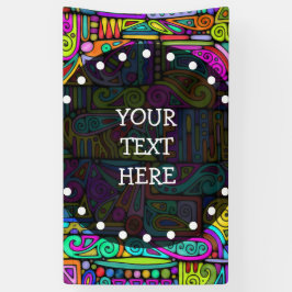 Hand- en digitaal gekleurd patroonpatroon art 5 spandoek