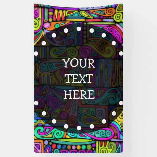 Hand- en digitaal gekleurd patroonpatroon art 5 spandoek (Verticaal)