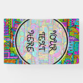 Hand- en digitaal gekleurd patroonpatroon art 5 spandoek (Horizontaal)