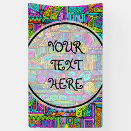 Hand- en digitaal gekleurd patroonpatroon art 5 spandoek