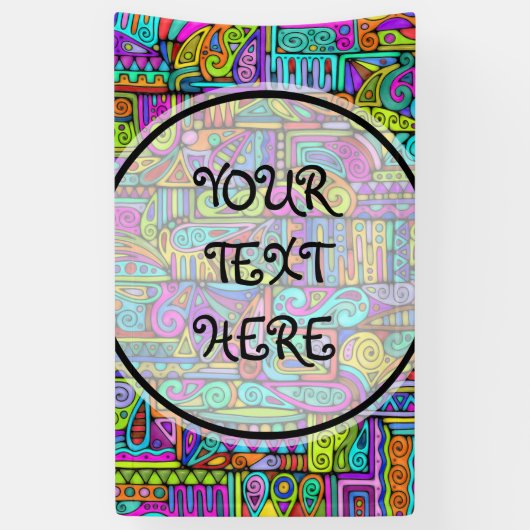 Hand- en digitaal gekleurd patroonpatroon art 5 spandoek (Verticaal)