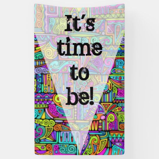 Hand- en digitaal gekleurd patroonpatroon art 5 spandoek (Verticaal)