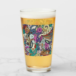 Hand- en digitaal gekleurd patroonpatroon art. 8 glas