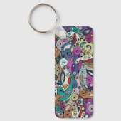 Hand- en digitaal gekleurd patroonpatroon art. 8 sleutelhanger (Voorkant)