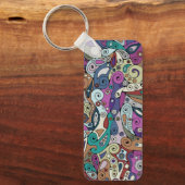 Hand- en digitaal gekleurd patroonpatroon art. 8 sleutelhanger (Voorkant)