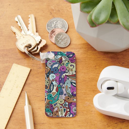 Hand- en digitaal gekleurd patroonpatroon art. 8 sleutelhanger (Bureau)