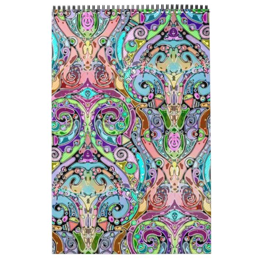 Hand- en digitaal gekleurde patroonkunst 10 kalender (Hoes)