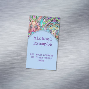 Hand- en digitaal gekleurde patroonkunst 10 magnetisch visitekaartje