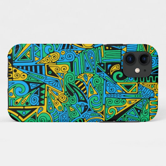 Hand- en digitaal gekleurde patroonkunst 21 Case-Mate iPhone case (Achterkant (horizontaal))