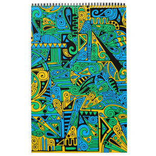 Hand- en digitaal gekleurde patroonkunst 21 kalender