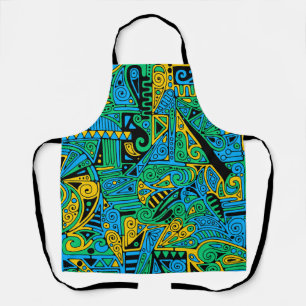 Hand- en digitaal gekleurde patroonkunst 21 schort
