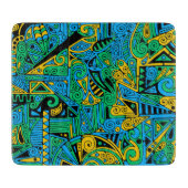 Hand- en digitaal gekleurde patroonkunst 21 snijplank (Voorkant)