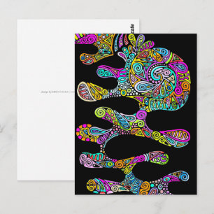 Hand- en digitaal gekleurde patroonkunst 28 briefkaart