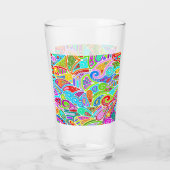 Hand- en digitaal gekleurde patroonkunst 7 glas (Achterkant)