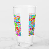 Hand- en digitaal gekleurde patroonkunst 7 glas (Links)