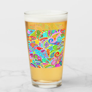 Hand- en digitaal gekleurde patroonkunst 7 glas