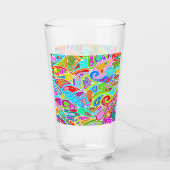 Hand- en digitaal gekleurde patroonkunst 7 glas (Voorkant)