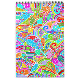 Hand- en digitaal gekleurde patroonkunst 7 kalender