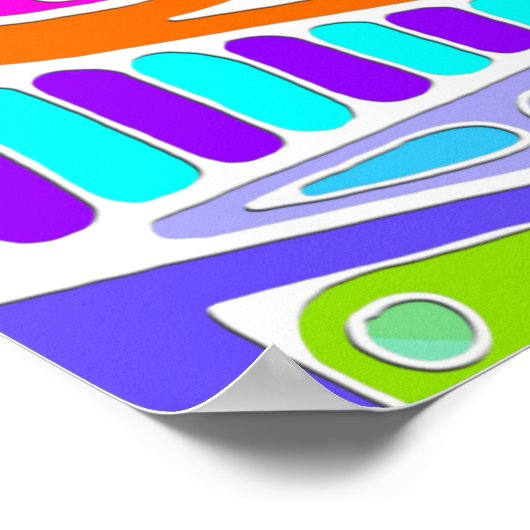 Hand- en digitaal gekleurde patroonkunst 7 poster (Hoek)