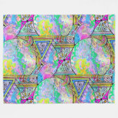 Hand en digitaal geschilderd naadloos patroon 56 fleece deken (Voorkant (Horizontaal))