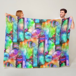 Hand en digitaal geschilderd naadloos patroon 64 fleece deken