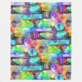 Hand en digitaal geschilderd naadloos patroon 64 fleece deken (Voorkant)