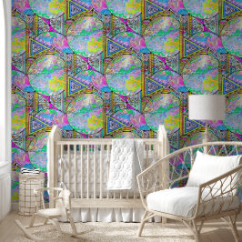 Hand en digitaal geschilderd patroon Art 56 Behang