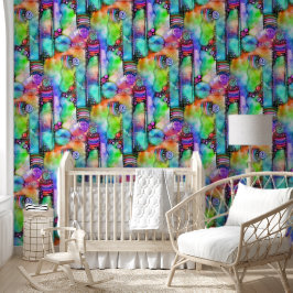 Hand en digitaal geschilderd patroon Art 64a Behang