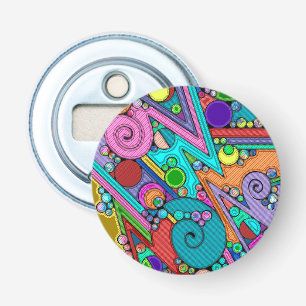 Hand- en digitaal geverfde Patroonkunst 12 Button Flesopener